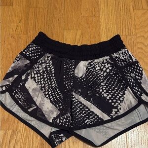 lululemon athletica Black and Gray Patterned Athletic Shorts